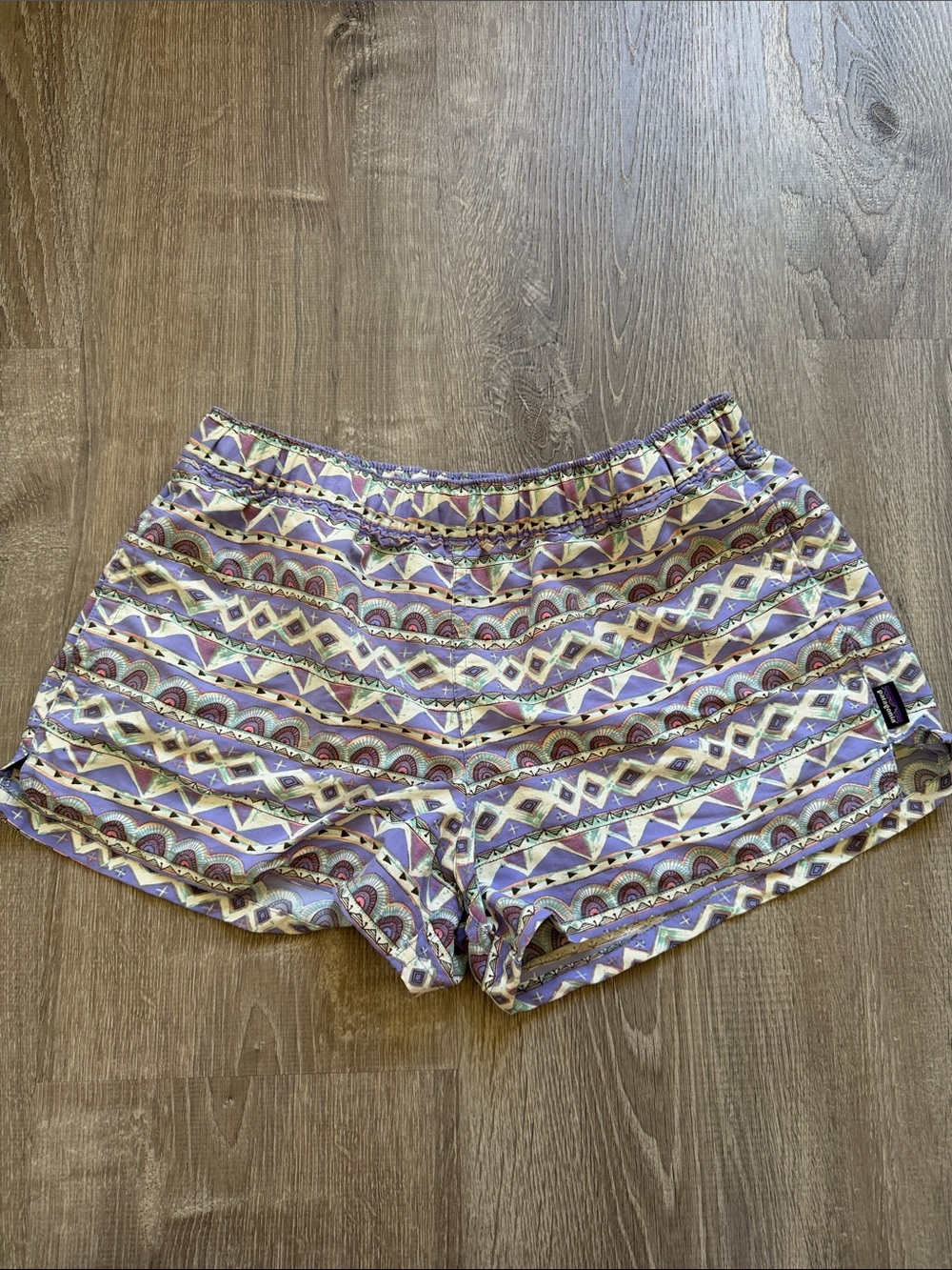 Patagonia Women's Lavender Geometric Athletic Shorts